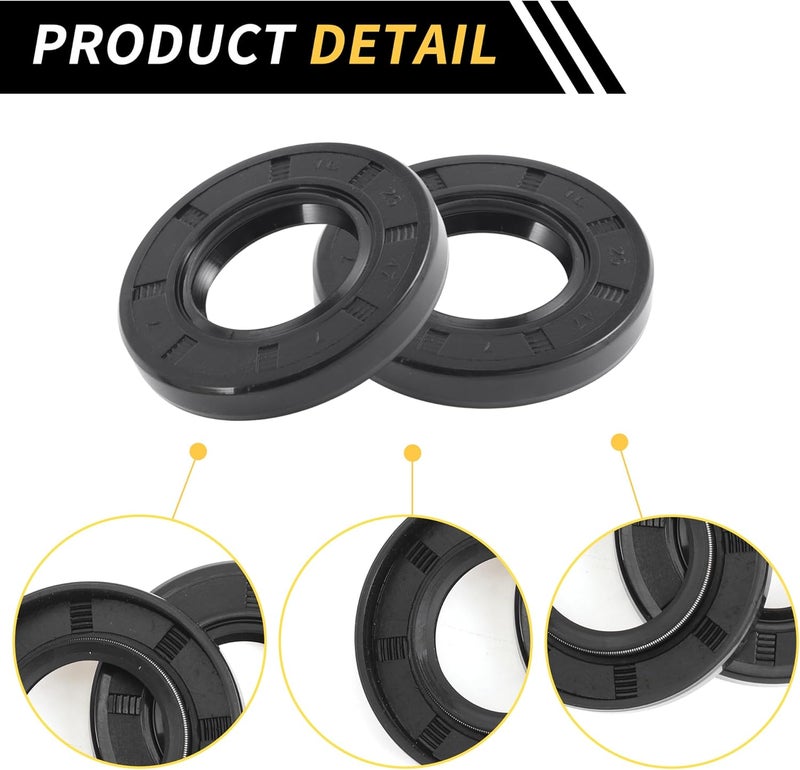 REPAIROCK Universal Oil Seal TC Double Lip W Steel Spring Seal Ring Rotary Shaft Seal 25x47x7mm High Pressure NBR Rubber Black 5pcs - Image 5